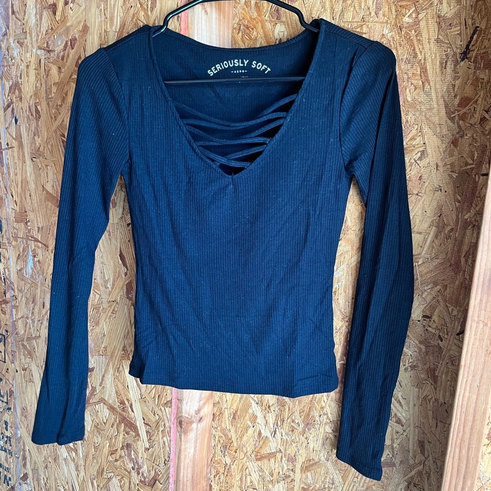 Black long sleeve, cross on chest